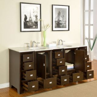 Silkroad Exclusive Ilene 73” Double Bathroom Vanity Set