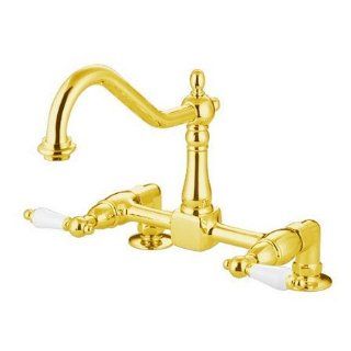 NoPart KS1142PL Kingston Brass KS1142PL Deck Mount Kitchen Faucet with 2 Inch Riser, Polished  Touch On Kitchen Sink Faucets  