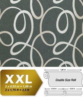 EDEM 694 96 Abstract lines design non woven wallpaper glitter stripes basalt grey silver white  10, 65 sqm (114 sq ft)    