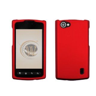 Red Rubberized Hard Case Cover for LG Optimus M+ (MS695) Cell Phones & Accessories