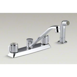 Sink Faucet with Blade Handles, 7.63 Swing Spout and Sidespray