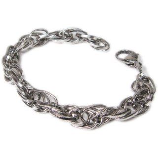 Stainless Steel Wide Loose Rope Chain Bracelet 9mm 9" Jewelry