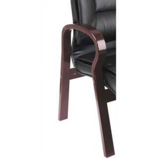 Office Star Products Deluxe Leather Visitors Chair with Top Grain
