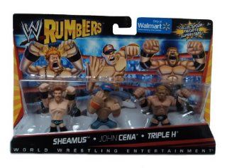WWE Wrestling Rumblers Exclusive Mini Figure 3Pack Sheamus, John Cena Triple H Toys & Games