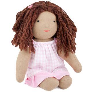 'Anna' Camden Doll , 11" 12" Natural Waldorf Doll, Brown Hair, Brown Eyes, Light Brown Skin by Camden Rose Toys & Games