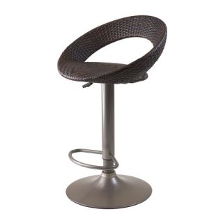Bali Airlift Stool with Swivel Woven Seat in Cappuccino