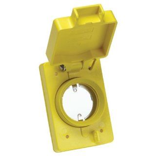 Woodhead 6702 Watertite Flip Lid Receptacle Replacement Cover, Single, Fits All 20A Locking 2 Hole Connector Inserts Electrical Outlet Covers