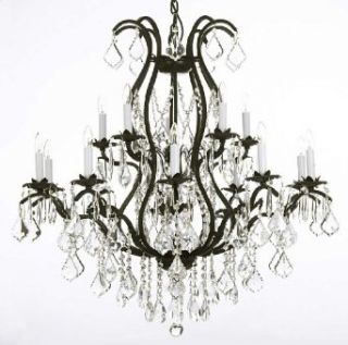 WROUGHT IRON CHANDELIER CHANDELIERS LIGHTING DRESSED WITH SWAROVSKI CRYSTAL    