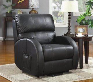 600416 Power Lift Recliner in Black Leather by Coaster   Power Chair Lift Leather