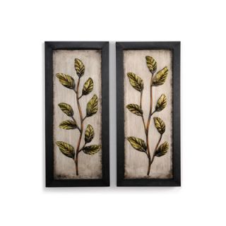 Kokoware 14.5 x 32 Metal Leaf Wall Art   Set of 2