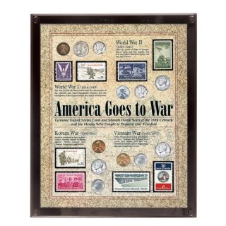 America Goes to War Coin Wall Frame