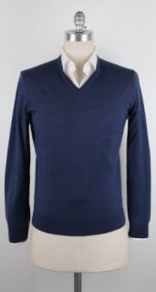 New Luigi Borrelli Blue Sweater Medium/50 at  Mens Clothing store Pullover Sweaters
