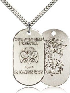 Sterling Silver National Guard Pendant Pendant Necklaces Jewelry