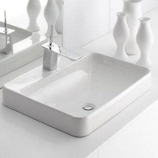 Kohler Vox Rectangle Vessels with Faucet Deck and Single Hole Drilling