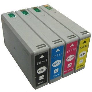676XL Four Color Set   Compatible for Epson (Black) T676XL120, (Cyan) T676XL220, (Magenta) T676XL320, (Yellow) T676XL420 Electronics