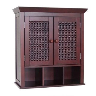 Elegant Home Fashions Cane Two Door Wall Cabinet with Cubbies