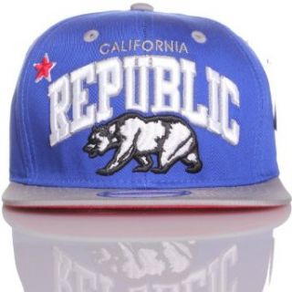 California Republic Flat Special Edition Snapback Hat Cap   Various Colors (One Size, Royal Gray) at  Mens Clothing store Baseball Caps