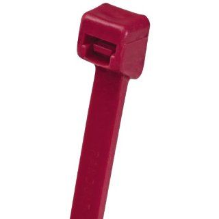 Panduit PLT1M C702Y Pan Ty Cable Tie, Halar, Maroon, Miniature Cross Section, Curved Tip, Plenum Rated, 18lbs Min Tensile Strength, .87" Max Bundle Diameter, .043" Thickness, .098" Width, 4" Length (Pack of 100) Industrial & Scient