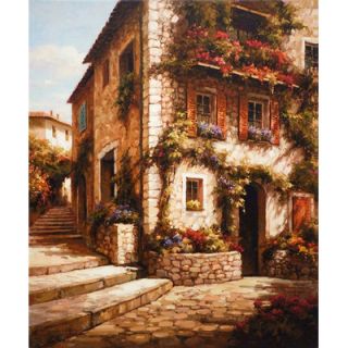 North American Art Afternoon Sun on the Steps Canvas Wall Art