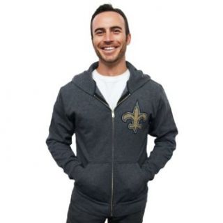 NFL Men's New Orleans Saints Vintage Hooded Sweatshirt (Charcoal, Small )  Fashion T Shirts  Clothing