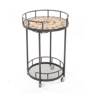 Loretto Mosaic Outdoor Serving Cart