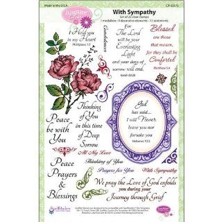 Justrite 23 Piece Papercraft Clear Stamp Set, 6 by 8 Inch, with Sympathy