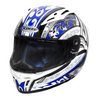 Xpeed Helmet XF 705 Euphoria Helmet (Blue/Black, Medium) Automotive