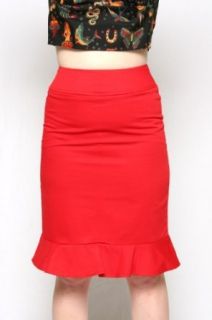 Heartbreaker Fashion Pin Up Retro Style Red Pencil Skirt Womens Sizes Large