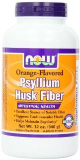 NOW Foods Orange Psyllium Husk Fiber, 12 Ounce Bottle (Pack of 4)  Dietary Fiber Nutritional Supplements  Grocery & Gourmet Food
