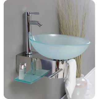 Fresca Vetro 17.75 Cristallino Modern Glass Bathroom Vanity Set with