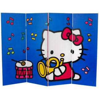 Oriental Furniture Tall Double Sided Hello Kitty Birthday Cake Canvas