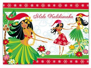 Hawaiian Hula Dancers Mele Kalikimaka Boxed Christmas Cards  Greeting Cards 