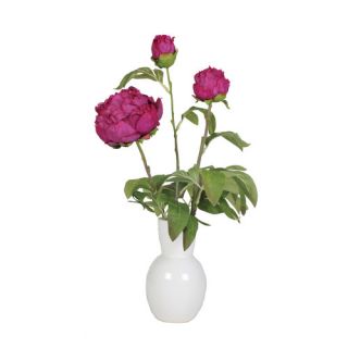 Artificial Peony in Ceramic Vase