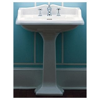 China Large Traditional Pedestal Bathroom Sink with Rectangular Basin