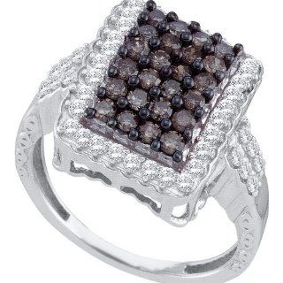 10K White Gold 1.00 TCW Cognac Diamond Ring Will Ship With Free Velvet Jewelry Gift Box Lagoom Jewelry