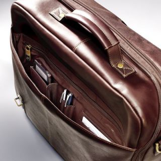 Samsonite Business Colombian Leather Laptop Briefcase
