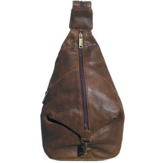 Scully Distressed Leather Pebble Calf Travel Sling in Brown