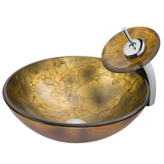Vigo Copper Shapes Bathroom Sink and Waterfall Faucet   VGT017RB