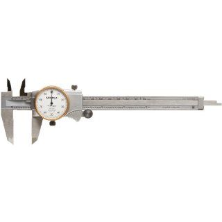 Mitutoyo 505 689 Dial Calipers, Inch, White Face, for Inside, Outside, Depth and Step Measurements, Stainless Steel, 0" 6" Range, +/ 0.001" Accuracy, 0.001" Resolution, 40mm Jaw Depth