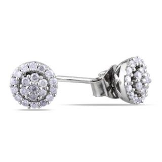 Amour Round Cut Diamond Stud Earrings