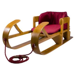 Lucky Bums Heirloom Wooden Baby Boggan Sled with Pad