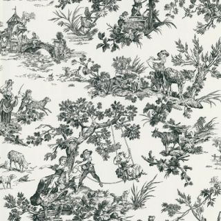 Brewster Home Fashions Ink Toile Wallpaper