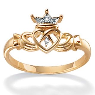 Palm Beach Jewelry 10k Gold Diamond Claddagh Ring