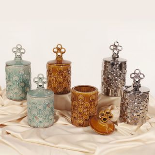 Howard Elliott 2 Piece Ceramic Jar Set