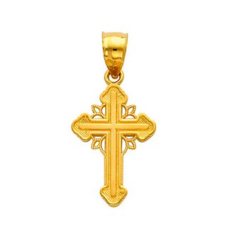 Precious Stars 14k Gold Greek Orthodox Cross Pendant