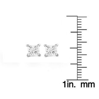 Jewelers 14k White Gold 1/4 Carat TDW EGL Certified Diamond Princess