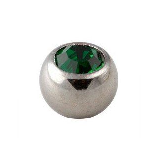 Dark Green Rhinestone Piercing Replacement Only Ball   Body Piercing & Jewelry by VOTREPIERCING   Size 1.6mm/14G   Ball 05mm Jewelry