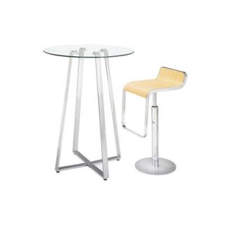 dCOR design Lemon Drop Bar Table with Tempered Glass Top
