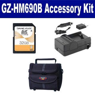 JVC GZ HM690B Camcorder Accessory Kit includes ST80 Case, SDM 1550 Charger, SD32GB Memory Card  Digital Camera Accessory Kits  Camera & Photo