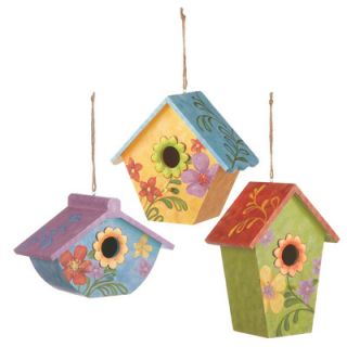midwest cbk colorful hand painted hanging birdhouse set of